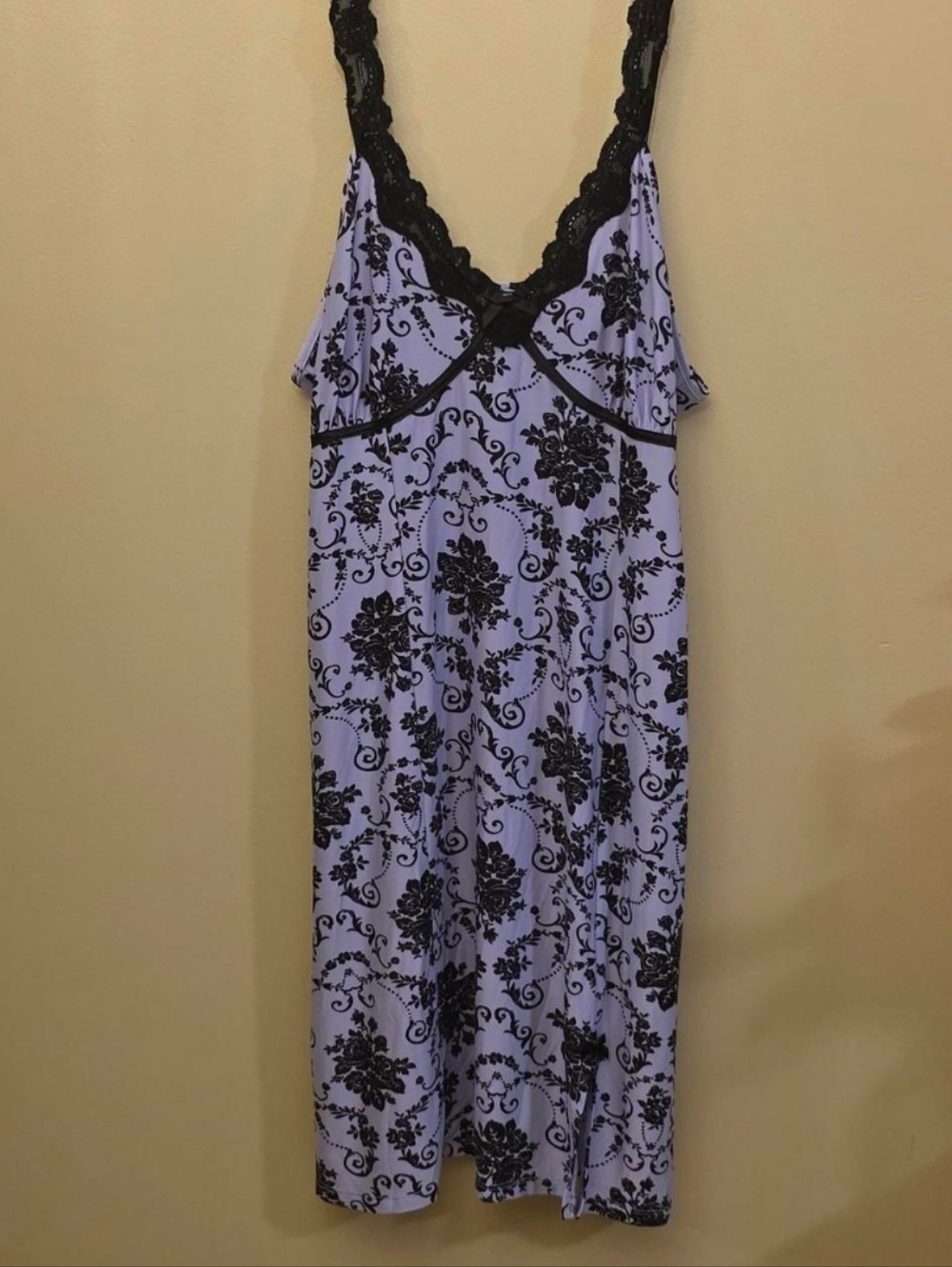 Lavender Floral Lace-Trim Dress, Lingerie,Pastel Goth, Coquette, Fairycore, Sexy